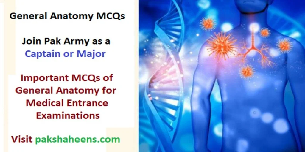 General Anatomy MCQs for Army Initial Tests of GDMOs and AFNS general anatomy mcqs