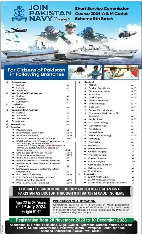 join pak navy jobs short service commission 2023