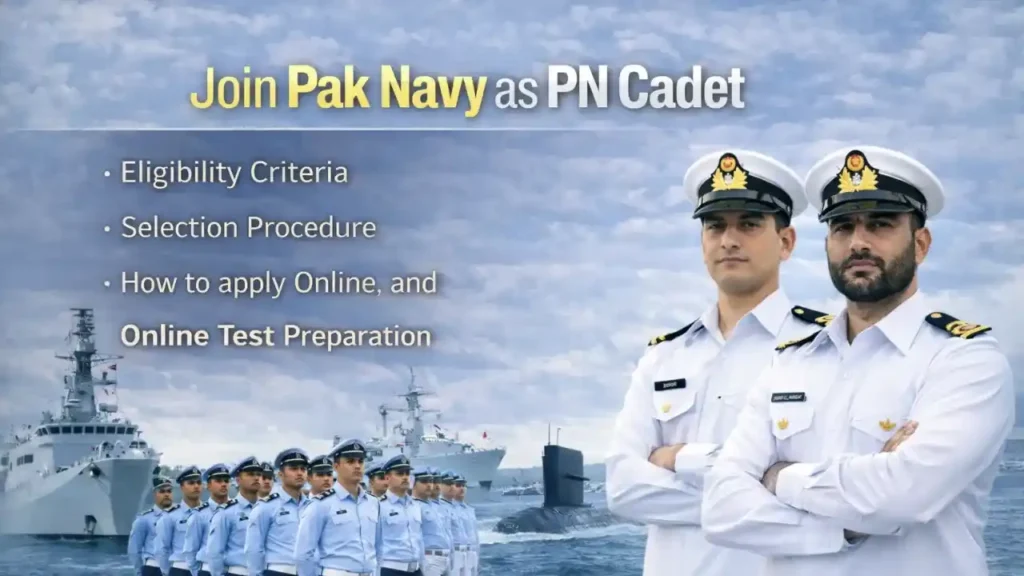 Join Pak Navy as PN Cadet : Online Registration, Eligibility & Test Pattern Navy Officers PN Cadet