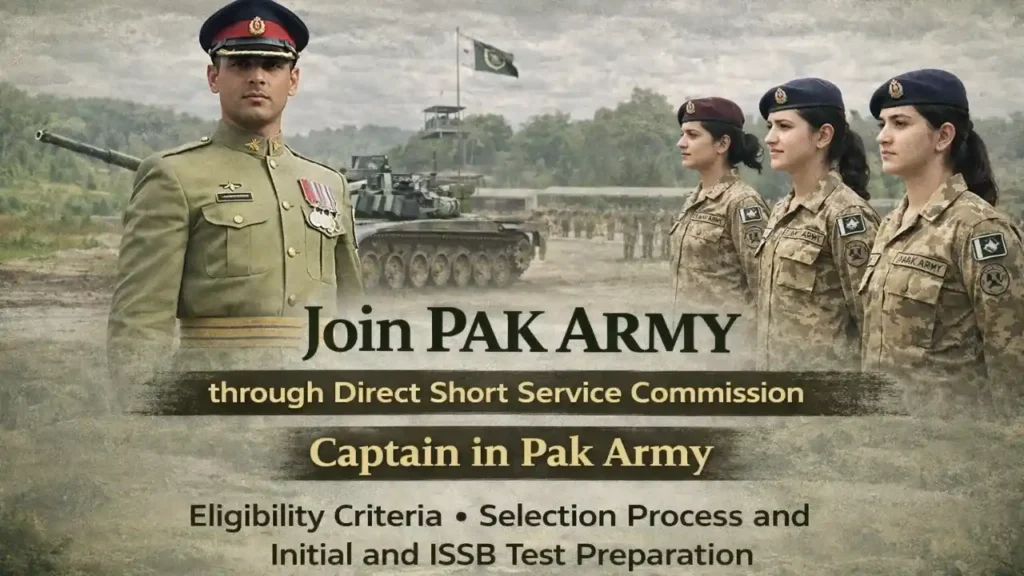 Join Pak Army as a Captain through DSSC (Direct Short Service Commission) 2026 DSSC Army Direct Short Service Commission