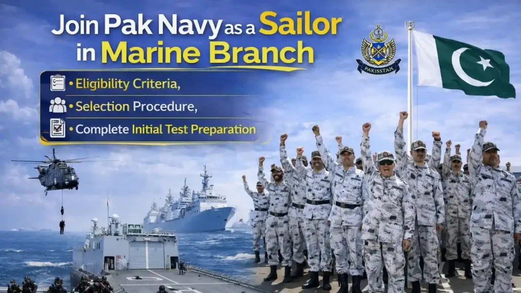 Join Pakistan Navy as Marine 2026 | Complete Eligibility Criteria, Selection Guide sailor marine branch in pak navy