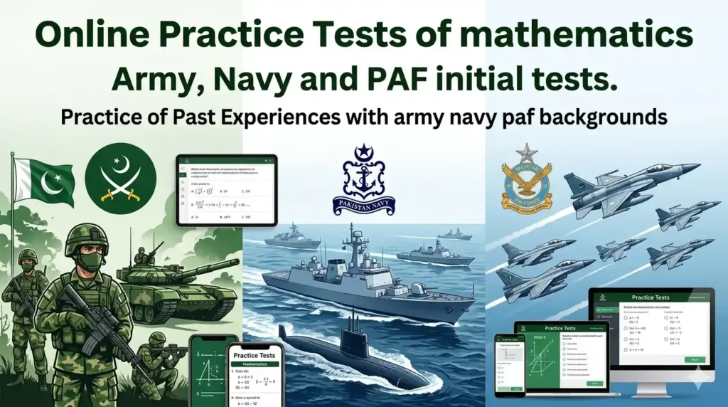 Free Maths Tests Preparation for Forces Initial Exam | PDF Download Online Tests of mathematics for Army Navy and PAF